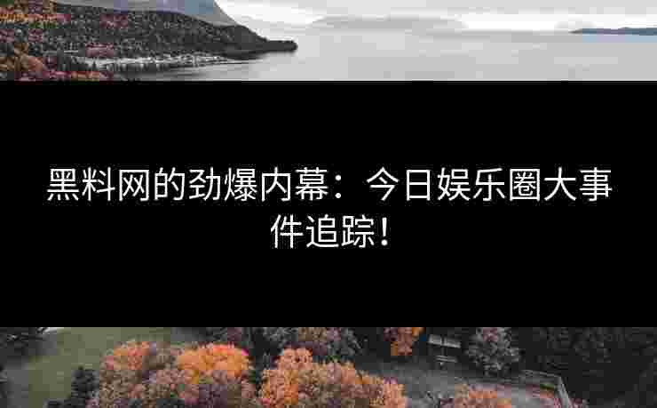 黑料网的劲爆内幕：今日娱乐圈大事件追踪！